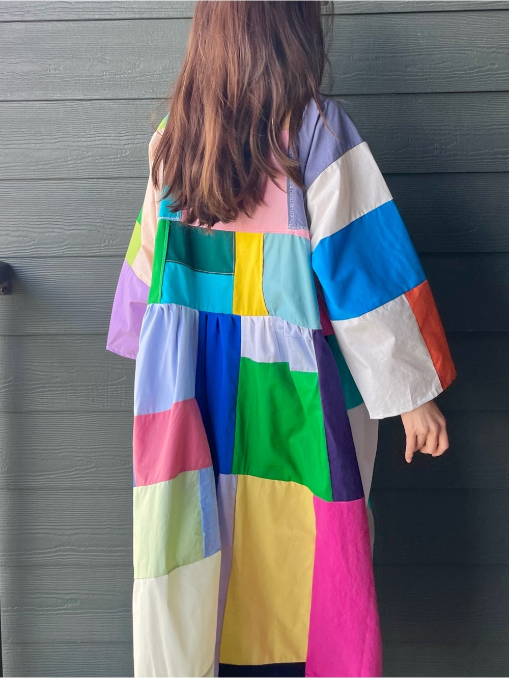 Handmade Quilted Patchwork Colorblock Dress SKU 06151 - Picture 8 of 15